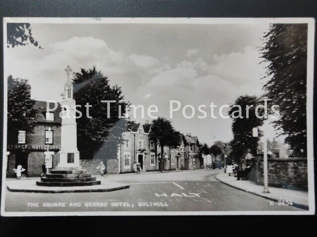 West Mildlands SOLIHULL The Square & George Hotel - Old RP Postcard by Valentine