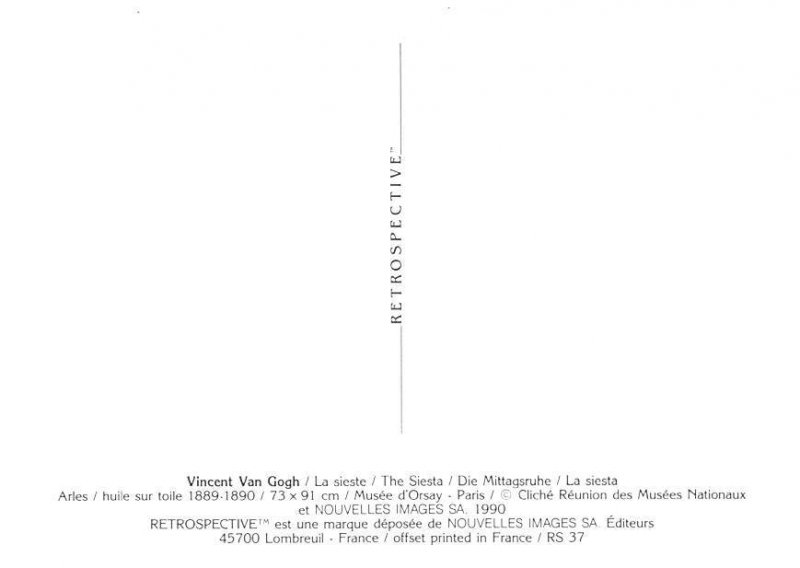 Vincent Van Gogh   The Siesta 