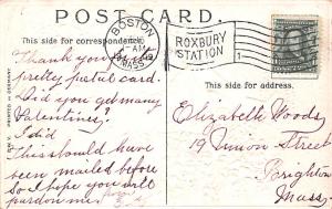 Valentines Day 1909 postal marking on front