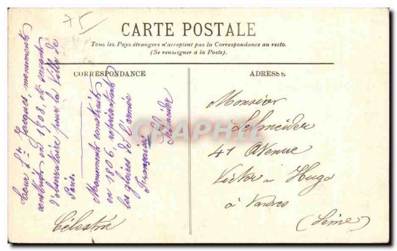 Old Postcard The Arc de Triomphe Paris Tour Saint Jacques