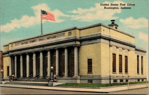 Vtg 1950s United States Post Office Huntington Indiana IN Postcard