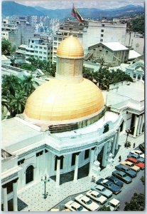 c1970s Caracas, Venezuela National Capitol Gold Dome Epic Painting 4x6 PC M19