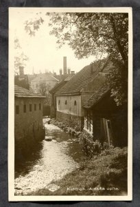 dc145 - LATVIA Kuldiga 1910s Town Creek. Real Photo Postcard