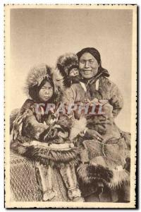Old Postcard Polar Alasak A Christian of & # 39Ocean Arctic and two children