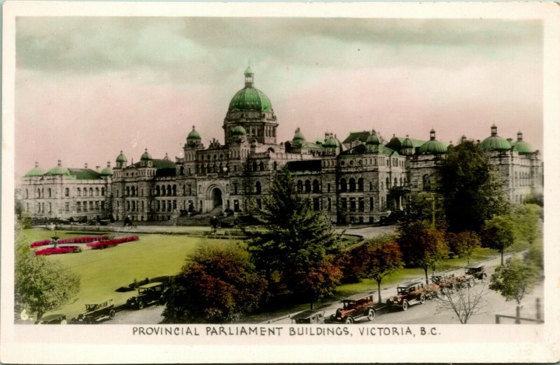 Vtg Postal RPPC Provincial Parlamento Edificio Victoria CB sin Usar Gowen Sutton