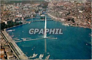 Postcard Modern Aerienne Geneva View of the Bay