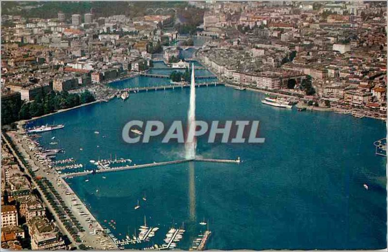 Postcard Modern Aerienne Geneva View of the Bay