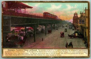 Terminus of Subway & Elevated Philadelphia Pennsylvania PA UNP DB Postcard C14