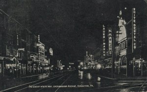 SCRANTON , Pennsylvania, PU-1908 ; Great White Way , Lackawanna Avenue , night