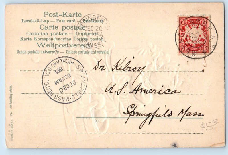 Bavaria Germany Postcard Greetings from Munich Barrel Boy Vegetable 1905