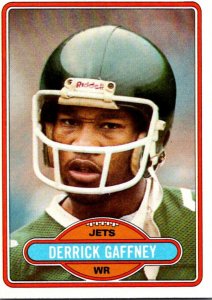 1980 Topps Football Card Derrick Gaffney WR New York Jets sun0491