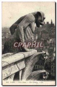 Old Postcard Paris Notre Dame Chimere A