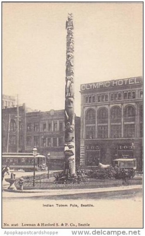 Washington Seattle Indian Totem Pole Albertype