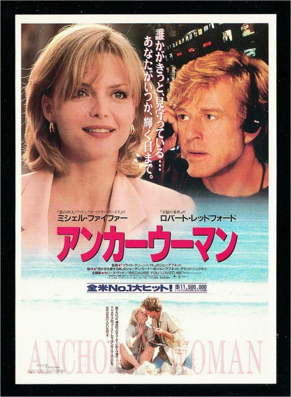 Postcard Of Up Close Personal Robert Redford Michelle Pfeiffer Movie Japanese Other Unsorted Postcard Hippostcard