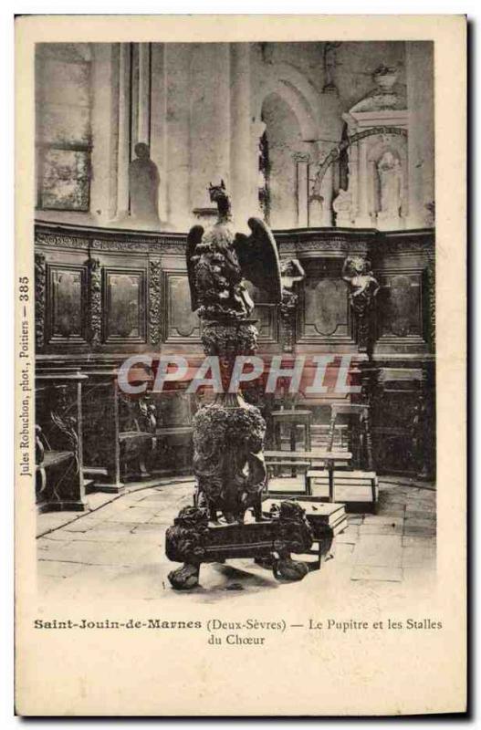 Old Postcard Saint Jouin de Marnes The pulpit and choir stalls