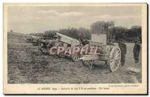 Old Postcard Army Battery 155 TR position Shooting tense