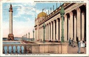 Column of Progress Panama Pacific Exposition San Francisco California Postcard