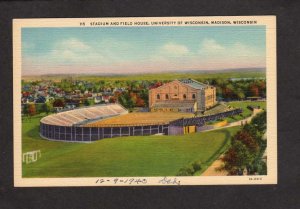 WI Football Stadium Field House University of Wisconsin Madison Postcard