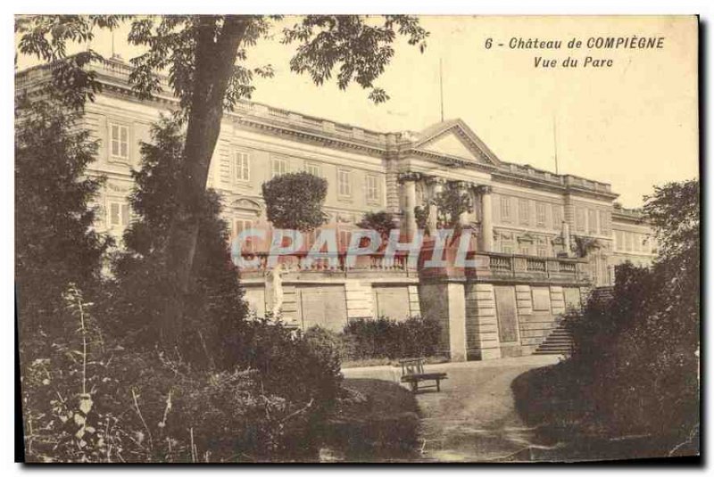 Postcard Old Chateu Compiegne View Park