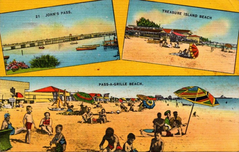 Florida Pass-A-Grille Beach St John's Pass and Treasure Island Beach 1946