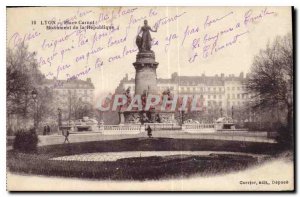 Old Postcard Lyon Place Carnot Monument of the Republic