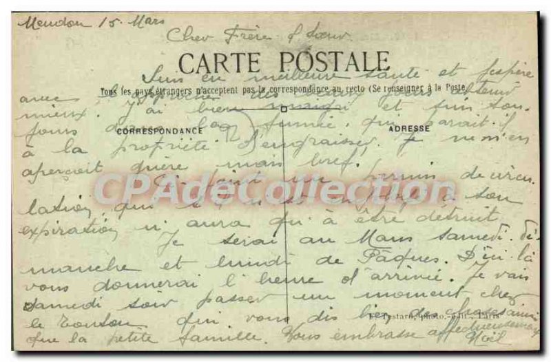 Postcard Old Chateau of Meudon taken Vue generale
