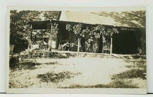 RPPC Camp SWAN'S NEST Camping Cabin Real Photo Postcard H3