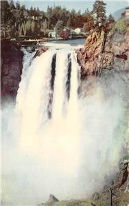 SNOQUALMIE FALLS Washington 76 Gasoline Union Oil Co 1941  Vintage Postcard