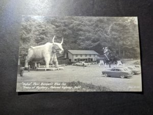 Mint USA PPC Postcard Babe Paul Bunyans Blue Ox Trees of Mystery CA California