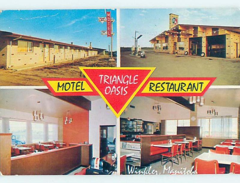 Bent Pre-1980 MOTEL SCENE Winkler Manitoba MB hk1330