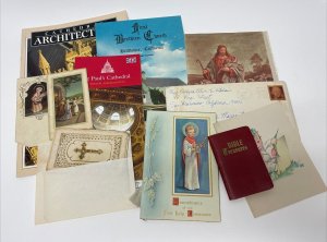 Lot of 11 Catholic/Christian Religious Ephemera - Brochures, Prayer Cards, Book