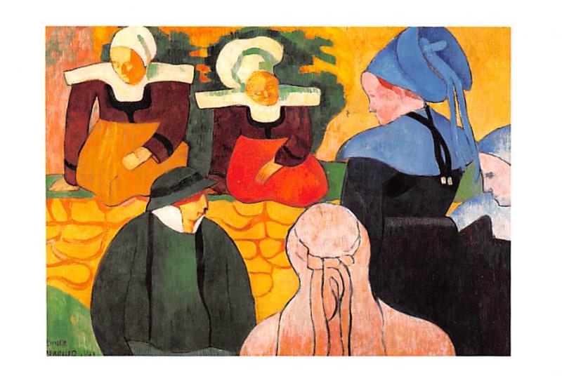 Emile Bernard - Breton Women on a Wall