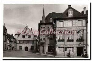 Old Postcard Munster Hotel De Ville hotel restaurant stork