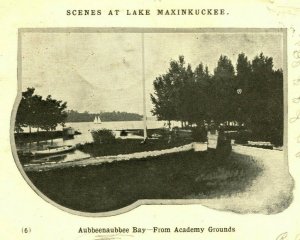 Scenes at Lake Maxinkuckee Aubbeenaubbee Bay Culver IN 1907 DB Postcard T17