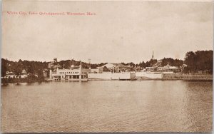 Worcester MA White City Lake Quinsigamond Lunborg Litho Postcard H21