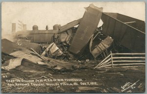 PINOLA PA 1912 READING RAILROAD ACCIDENT ANTIQUE REAL PHOTO POSTCARD RPPC