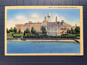 Vintage Postcard 1939 U.S. Marine Hospital Norfolk Virginia