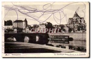 Old Postcard Mayenne The Notre Dame and the castle