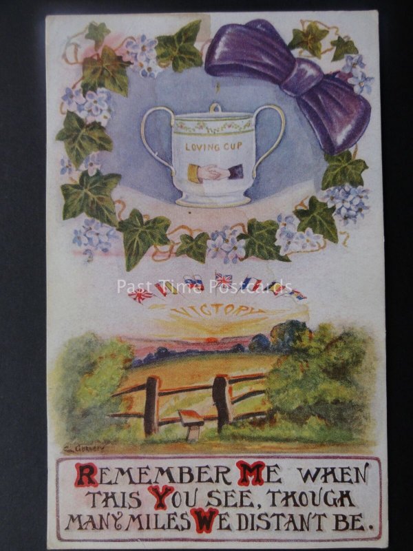 WW1 VICTORY Loving Cup REMEMBER ME c1916 Postcard by Gurney Series Paddington