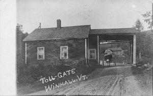 Winhall VT Toll-Gate Horse & Wagon in 1908 Real Photo Postcard