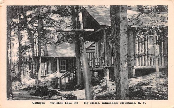 Cottages, Twitchell Lake Inn Big Moose, New York Postcard