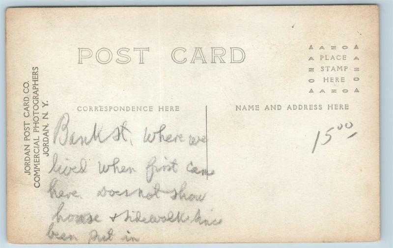 Postcard NY Jordan New York Bank Street c1916 RPPC Real Photo S11