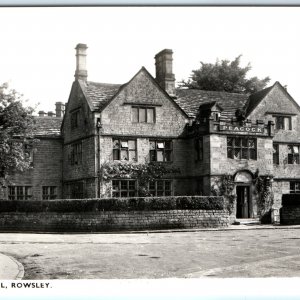 c1920s Rowsley, England RPPC Peacock Hotel Stone Building Chimney Ivy Hedge A348