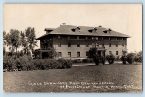 Morris MN Postcard RPPC Photo Girls Dormitory West Central School Agriculture