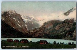 Montana Postcard East Rosebud Lake Panorama view Houses Mountains c1910 Unposted