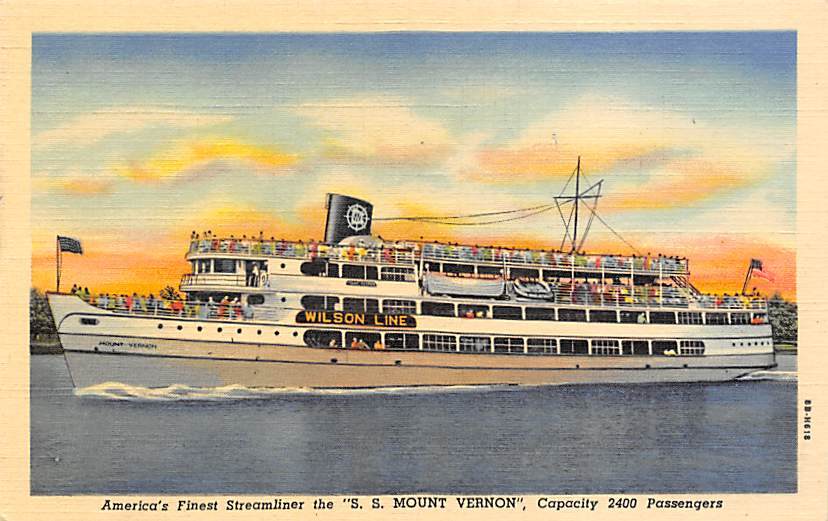 SS Mount Vernon Wilson Line Ship Topics Other, Postcard / HipPostcard