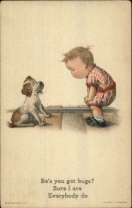 Charles Twelvetrees Little Boy & Puppy Dog on RR Tracks c1915 Postcard #95