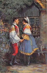 BT2080 Les costumes nationaux couple painting types czech republic