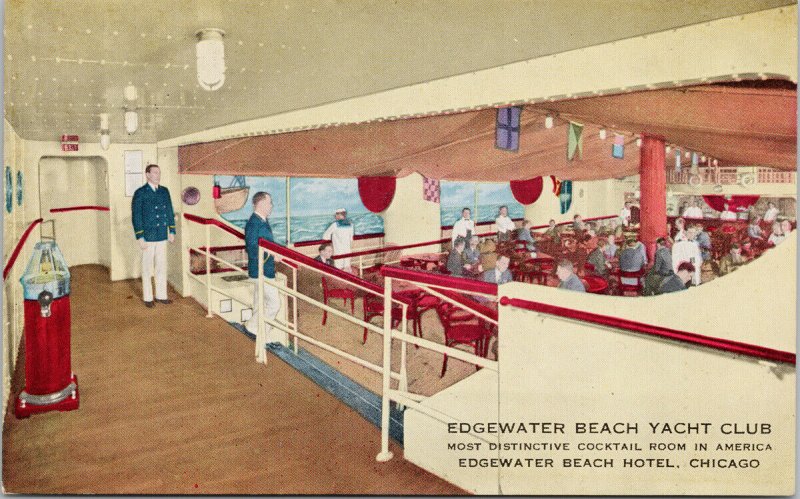 Chicago IL SS Edgewater Beach Yacht Club Ship Hotel Unused Republic Postcard F68