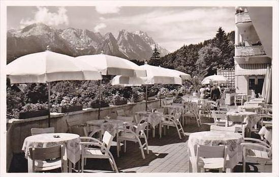 Germany Garmisch Golfhotel Sonnenbich Terrassen Restaurant Real Photo